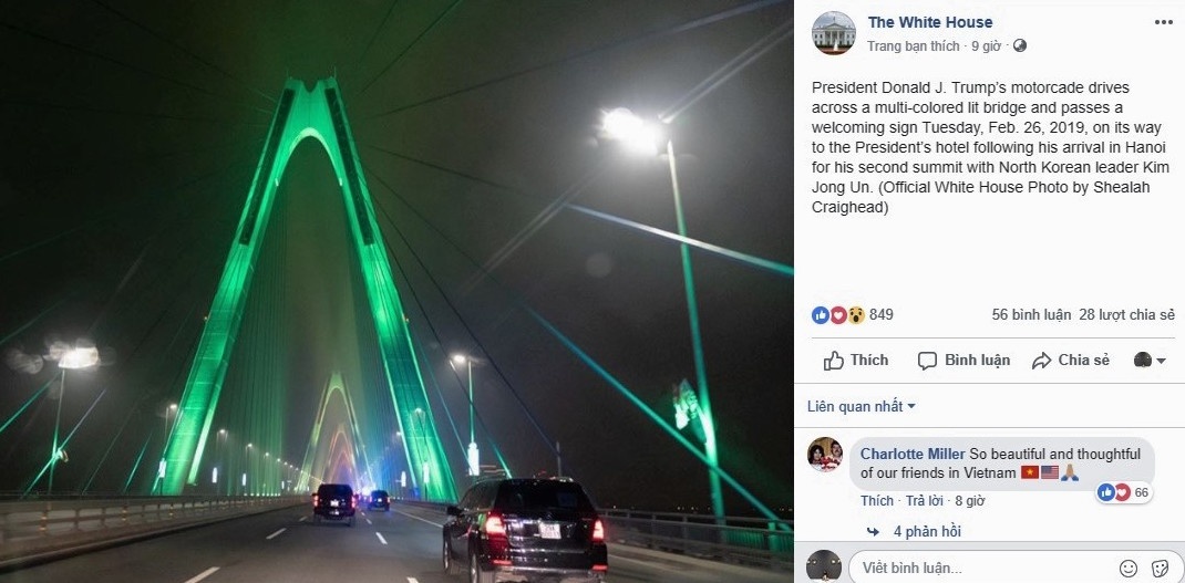 Cầu Nhật Tân trên fanpage Nhà Trắng ảnh 1 Cau Nhat Tan tren fanpage Nha Trang anh 1