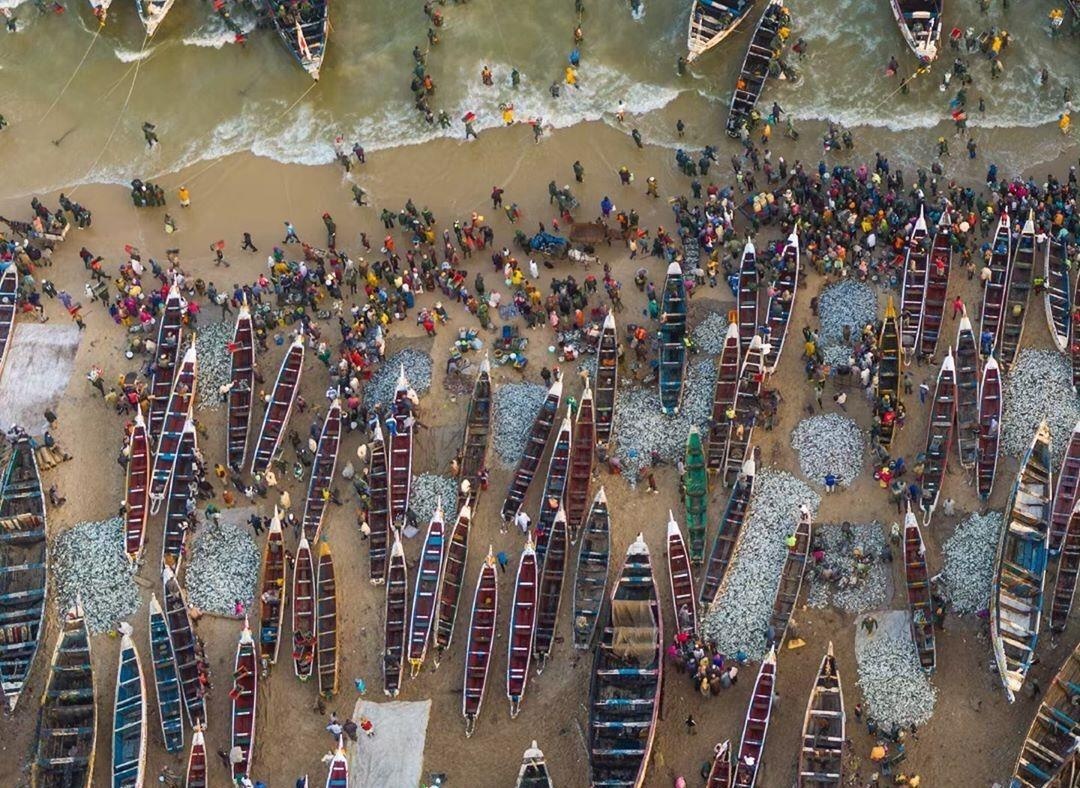 Choang ngop canh xuong go nghin USD xep hang dai tren bo bien hinh anh