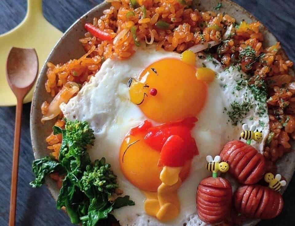 Khi mon an don gian thuong ngay hoa nhan vat hoat hinh dang yeu hinh anh