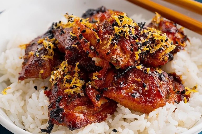 Tro tai lam com ga nuong cay hap dan hinh anh