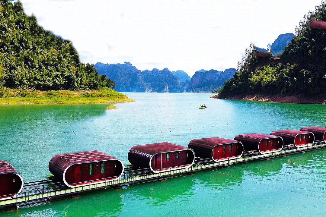 Khach san con nhong nam giua ho o Thai Lan hinh anh