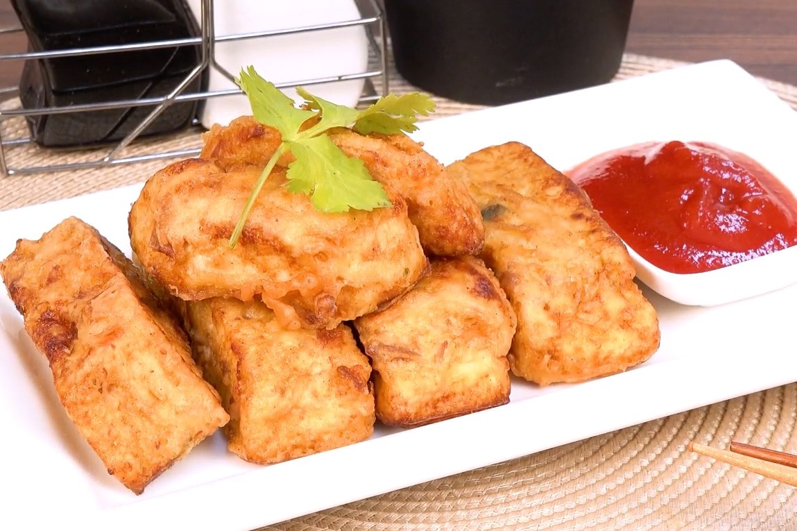 Cach lam trung hap thit chien gion hinh anh