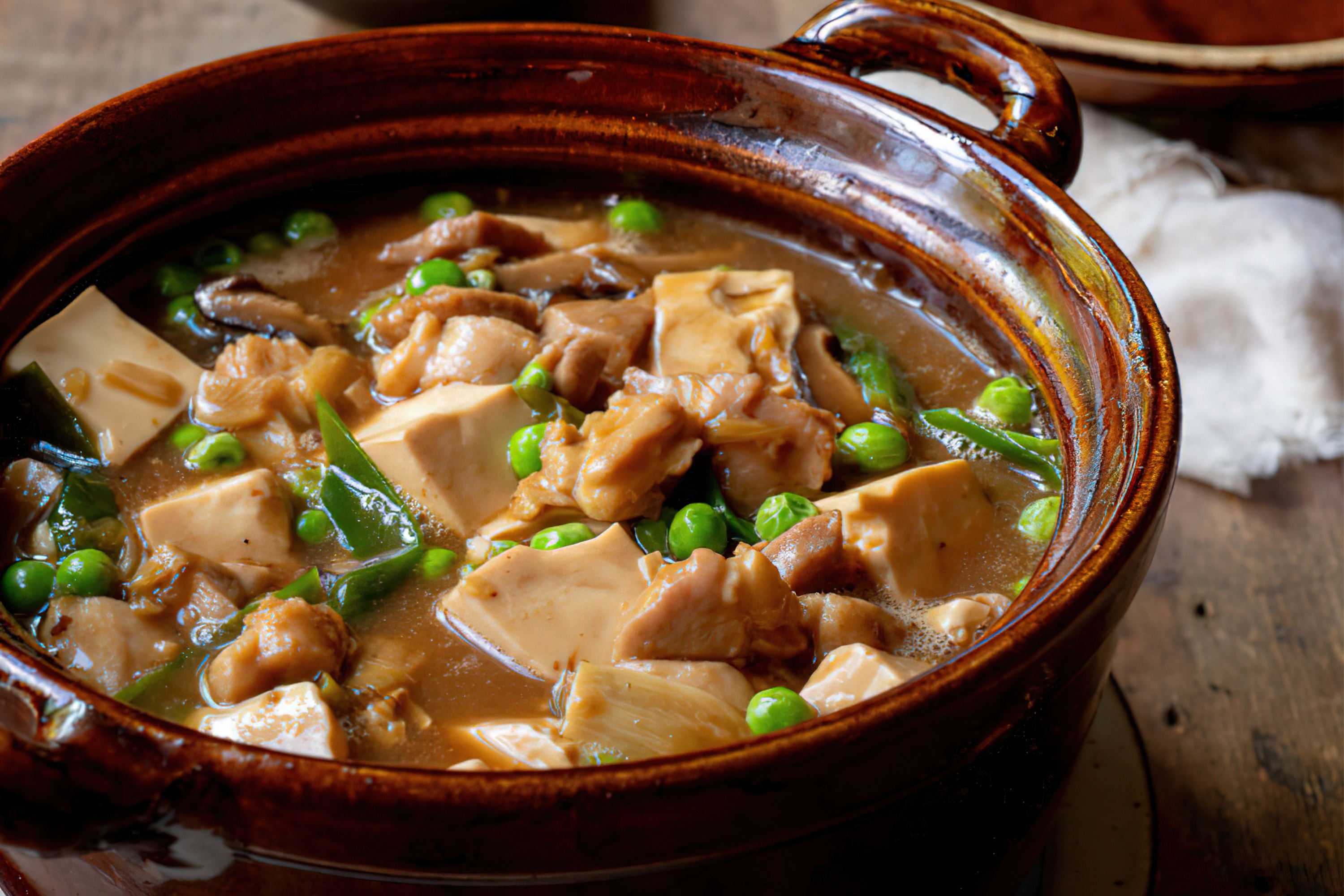 Thuong thuc bua toi voi mon ga nau dau hu hinh anh