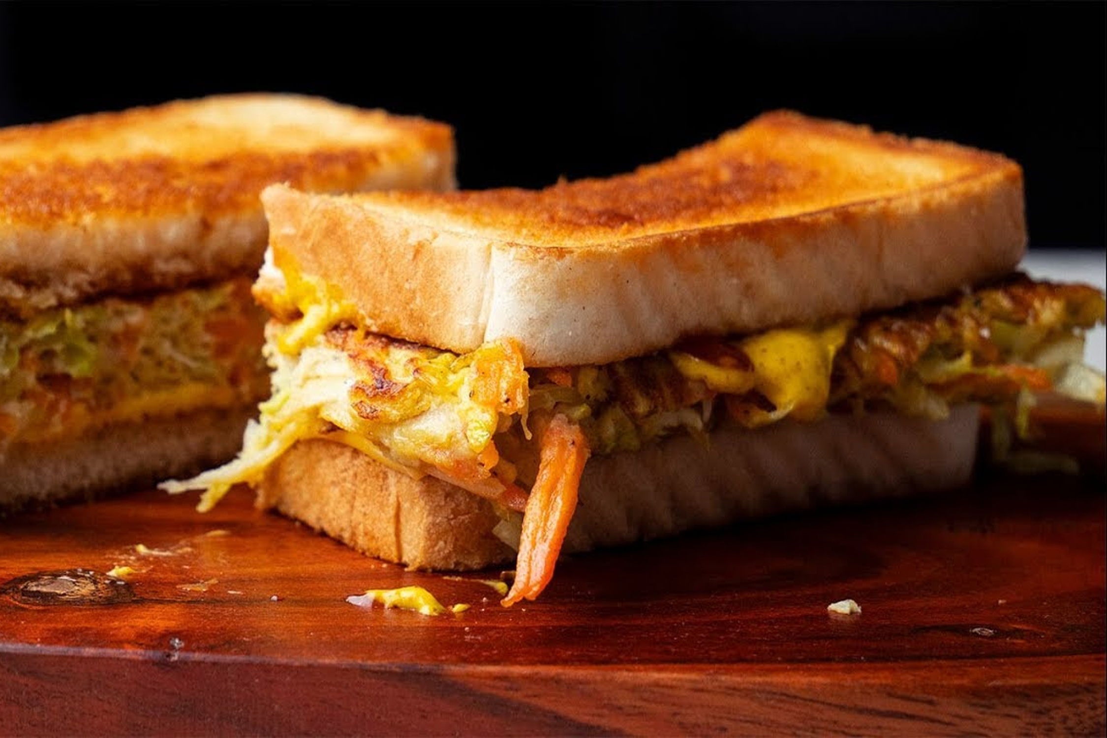 Mon sandwich trung thom ngon kieu Han hinh anh