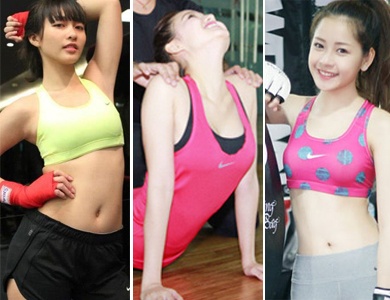 Ro mot hot girl tung anh tap gym, do eo con kien hinh anh
