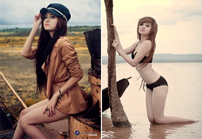 Nhan sac co gai trong clip coi do tra qua phien ban Gia Lai hinh anh