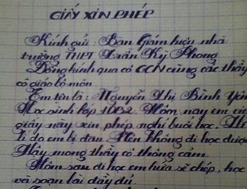 Dan mang tram tro vi don xin nghi hoc chu dep nhu in hinh anh