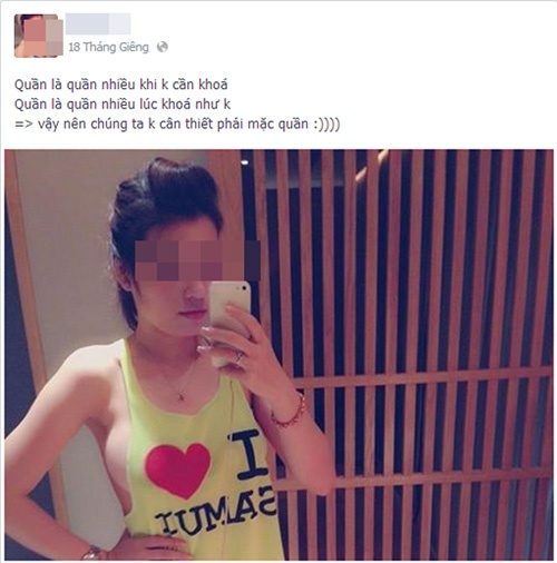 Hình ảnh mát mẻ của cô gái có tên M.Đ trên trang cá nhân.