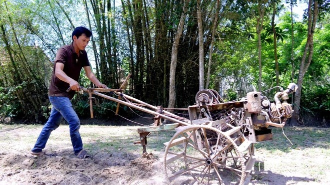 Chang trai bien sat vun thanh may cay da nang hinh anh