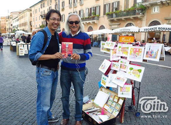 Nhà báo Trương Anh Ngọc và nghệ sĩ Marcel Gorgone.