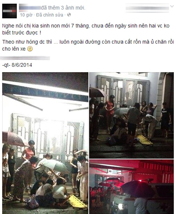 Dân mạng chia sẻ những hình ảnh và thông tin về người mẹ sinh non.