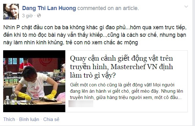 Cư dân mạng liên tục chia sẻ đoạn clip quay cảnh giết baba trong chương trình Vua đầu bếp phát sóng tối 20/9.