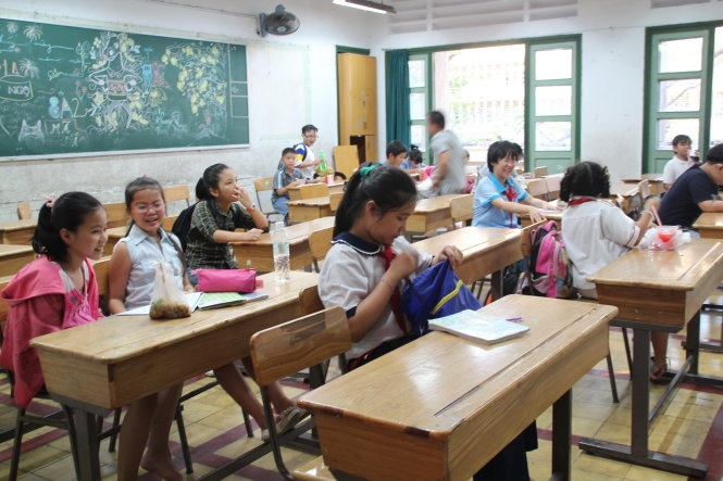 Một buổi học luyện thi vào lớp 6 trường THPT Trần Đại Nghĩa của học sinh các trường trong TP.HCM. Ảnh: Như Hùng