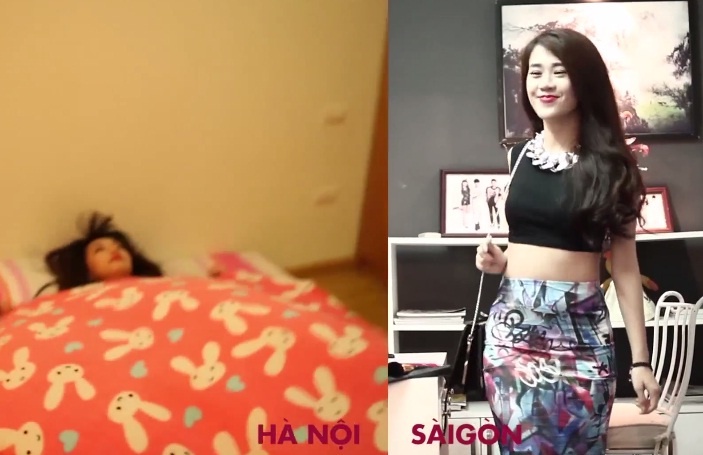 Clip su khac biet thu vi giua con gai Ha Noi va Sai Gon hinh anh