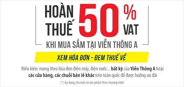Vien thong A hoan 50% thue VAT cho khach hang hinh anh