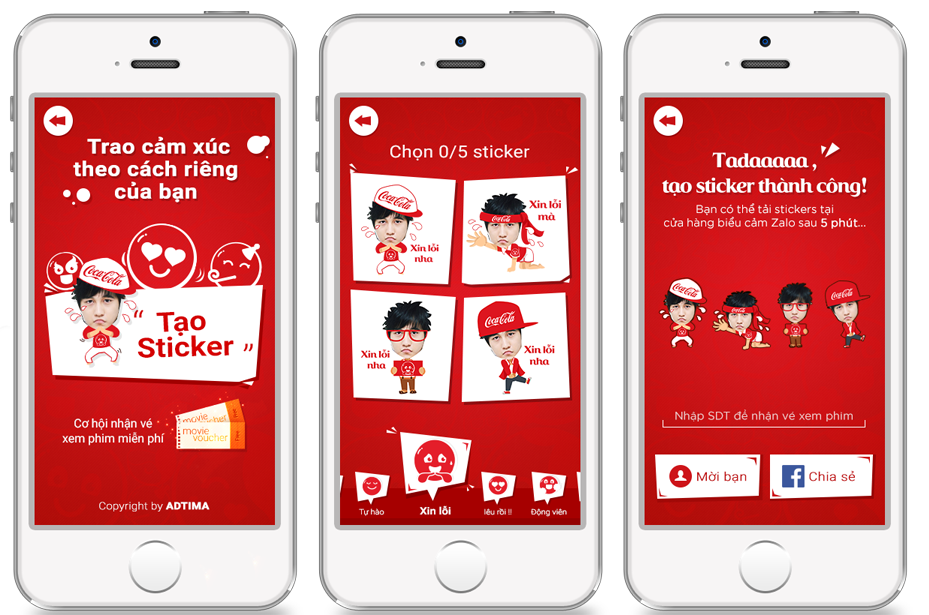 Coca-Cola trinh lang BST sticker chinh chu dau tien hinh anh