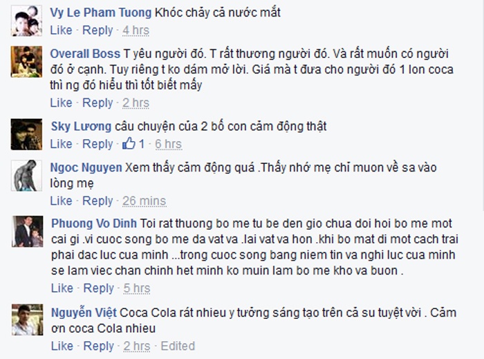 Nhiều khán giả hóm hỉnh chia sẻ họ sẽ học hỏi các nhân vật trong clip để bộc lộ tình cảm với những người thân yêu