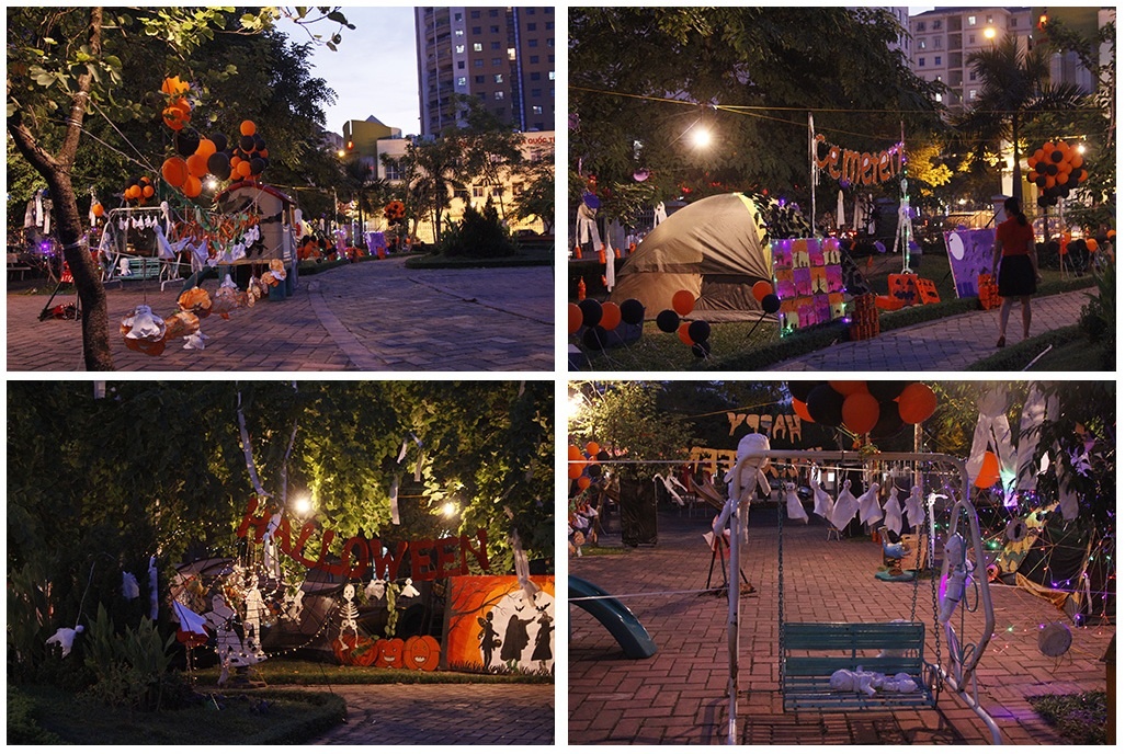 Mọi thứ được chuẩn bị sẵn sàng, đúng với không khí lễ hội Halloween.