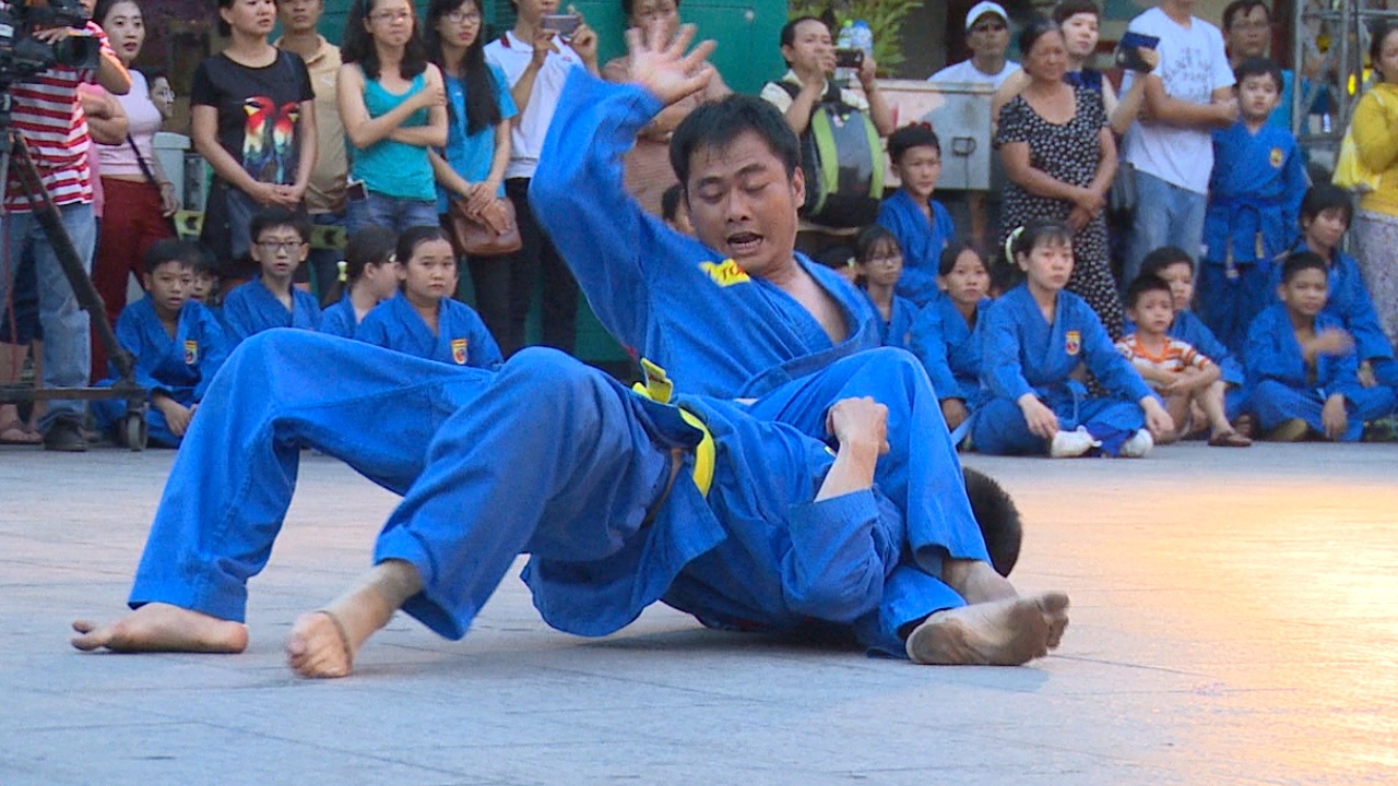 Man bieu dien vo thuat cua 1000 nguoi o pho di bo Nguyen Hue hinh anh