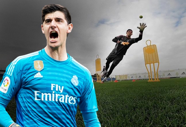 Courtois tap phan xa bang bong tennis hinh anh