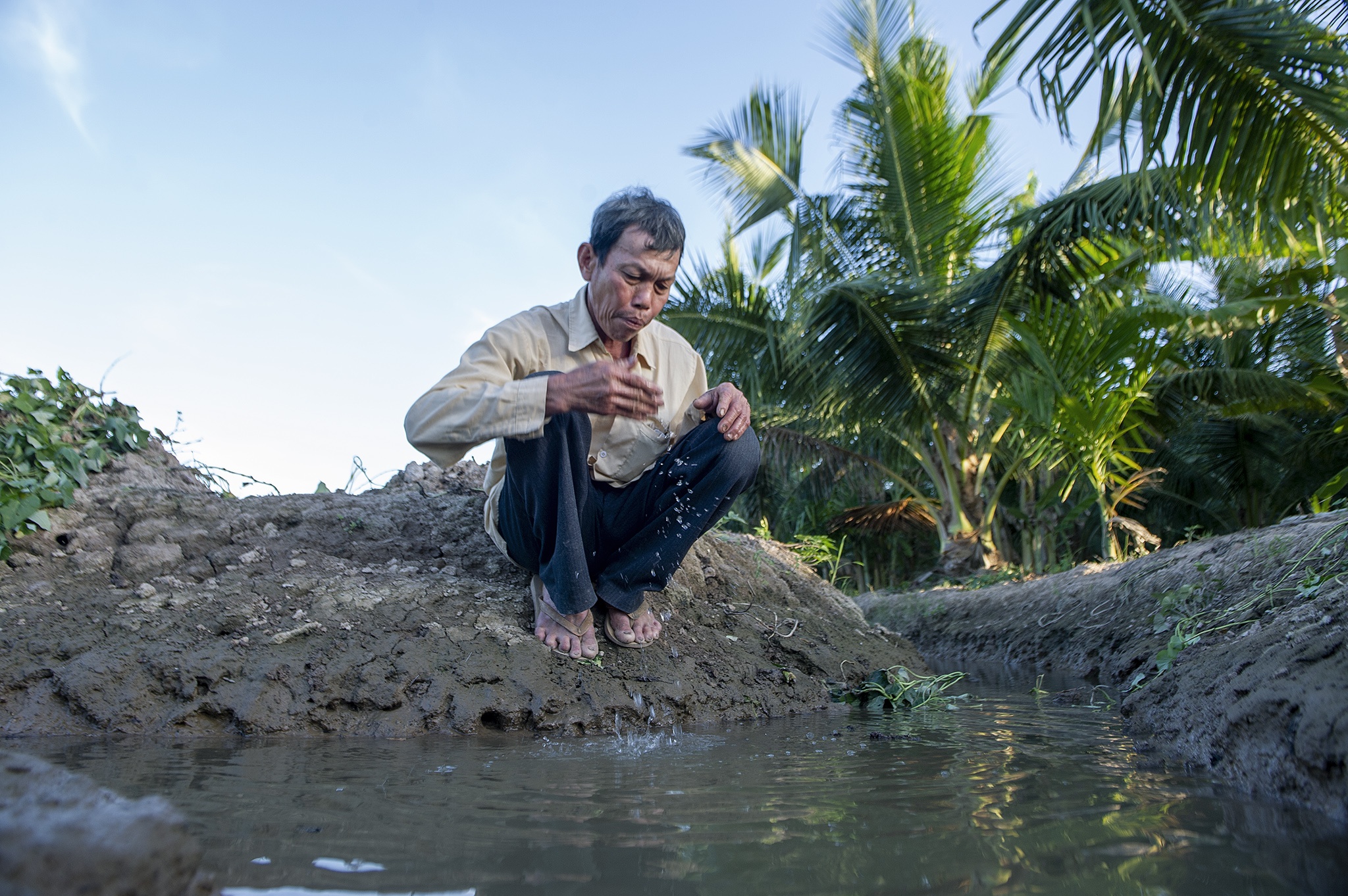 Nong dan Cu Lao Dung that trang vu khoai tet vi tuoi nuoc nhiem man anh 7
