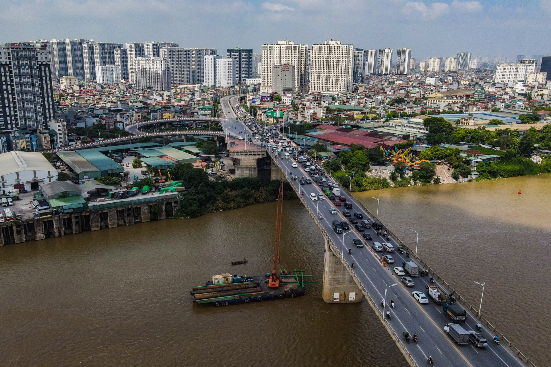 Tien do cau Vinh Tuy 2 sau 6 thang anh 14