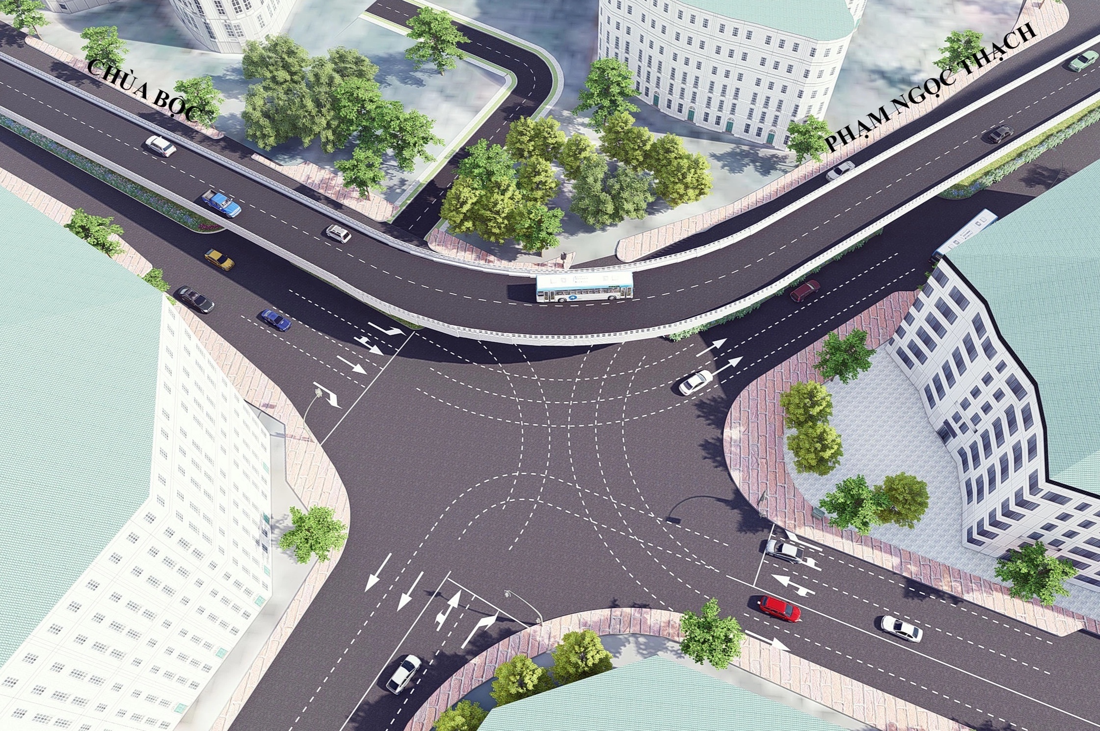 Rao chan duong de thi cong cau vuot hinh chu C o Ha Noi hinh anh