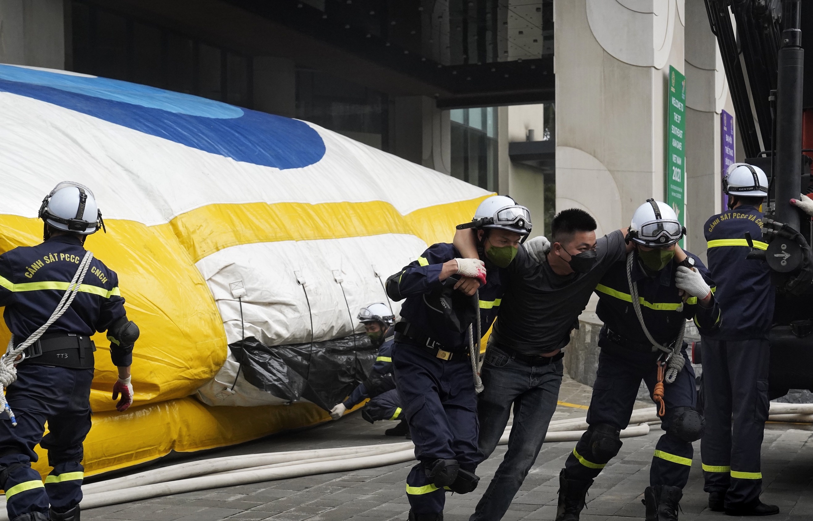 diễn tập cháy seagames ảnh 2 dien tap chay seagames anh 2