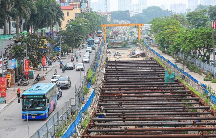 Thi cong ga ngam metro Nhon - Ga Ha Noi tro lai trong thang 9 hinh anh