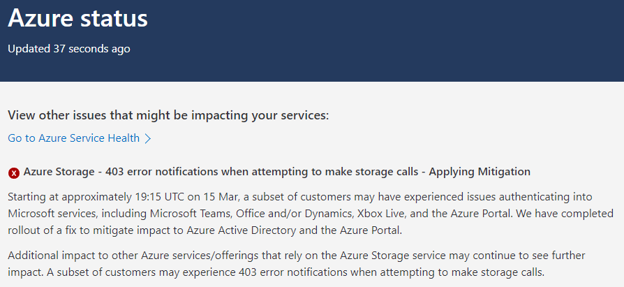 Azure AD gap loi khien nhieu dich vu dam may cua Microsoft gap truc trac anh 1