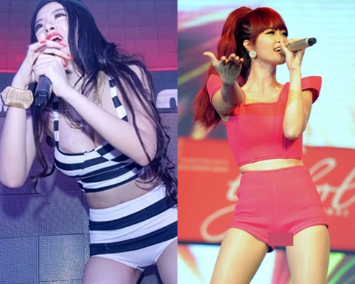 Nhung ca si chuong mot quan sieu ngan tren san khau hinh anh