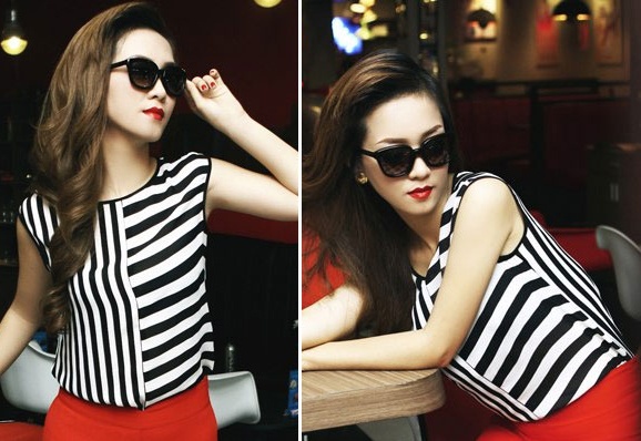 Kieu nu Viet ca tinh voi thoi trang ke soc hinh anh