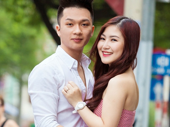 Huong Tram tinh tu voi ban trai hot boy tren pho hinh anh