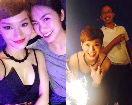 Vo chong Ha Tang tung bung du sinh nhat Tra My Idol hinh anh