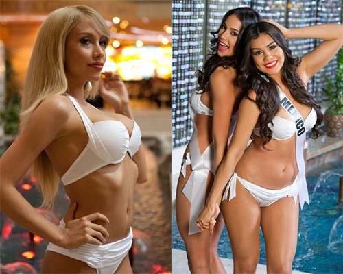 Nguoi dep Miss Universe 2013 lo co the xau vi bikini hinh anh