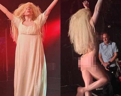 Lady Gaga than nhien thoat y sau man bieu dien quai dan hinh anh