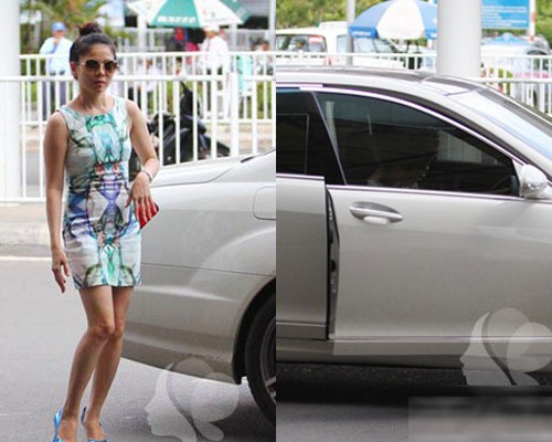 Vo chong Le Quyen lai xe hop bac ty ra san bay hinh anh