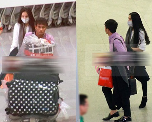 Thuy Tien deo khau trang kin mit ve nuoc cung Cong Vinh hinh anh