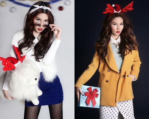 Diem My 9X cuon hut voi nhung set do don Noel hinh anh