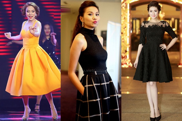 Kieu nu Viet xinh lung linh voi dang vay xoe hinh anh