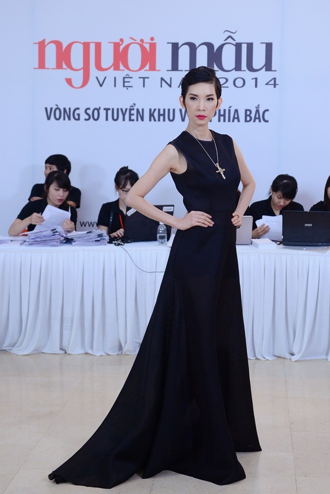 Xuân Lan trong buổi casting tại Hà Nội hôm 20/8.