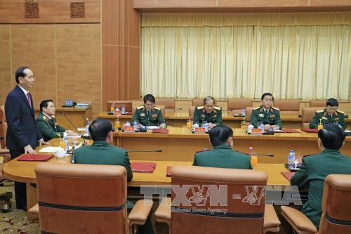 Chủ tịch nước làm việc với Bộ Quốc Phòng ảnh 1 Chu tich nuoc lam viec voi Bo Quoc Phong anh 1