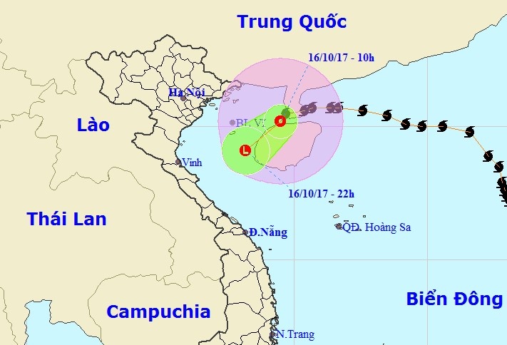 Hướng di chuyển của bão số 11 ảnh 1 Huong di chuyen cua bao so 11 anh 1