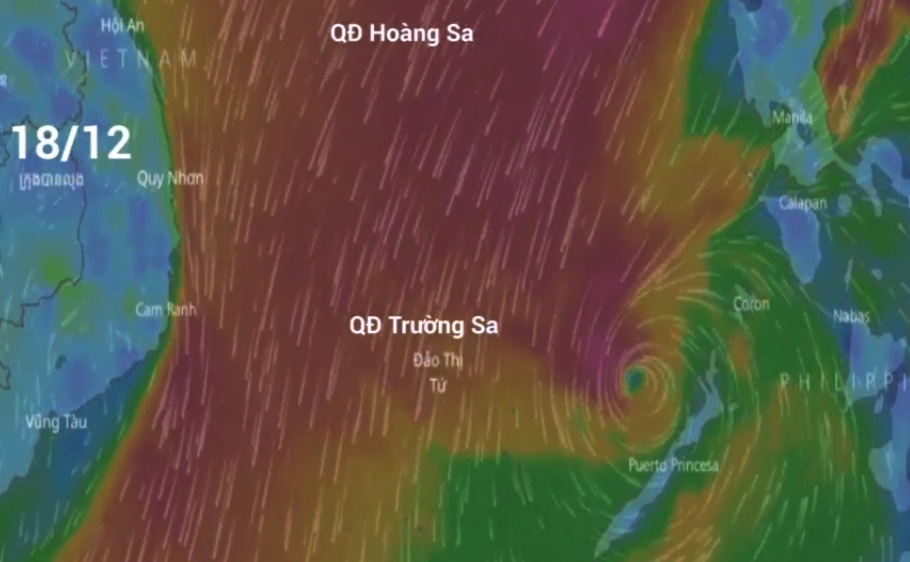 Du bao ngay 14/12 ve duong di cua bao Kai-tak hinh anh