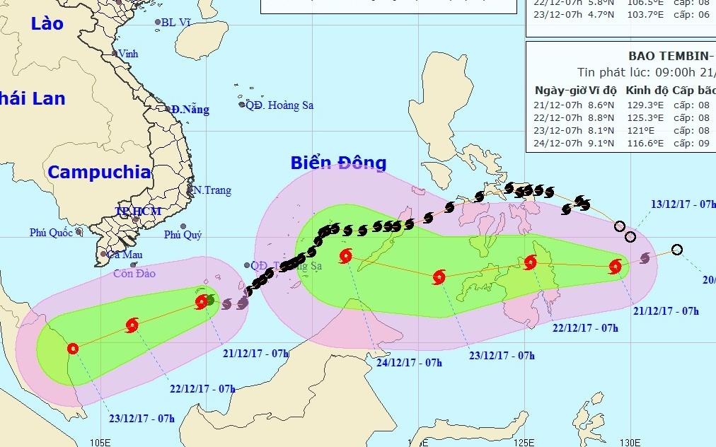 Bao Kai-tak chua tan, bao Tembin ngap nghe vao Bien Dong hinh anh