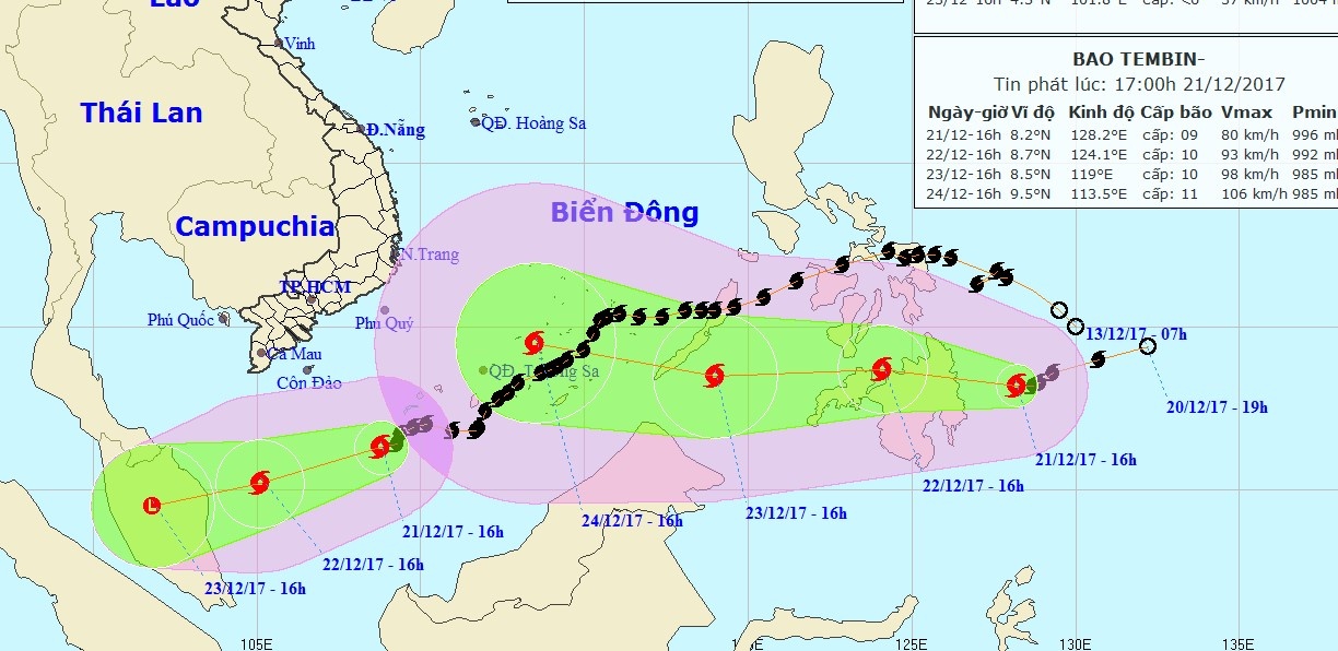 Bão Tembin vào Biển Đông ảnh 1 Bao Tembin vao Bien Dong anh 1