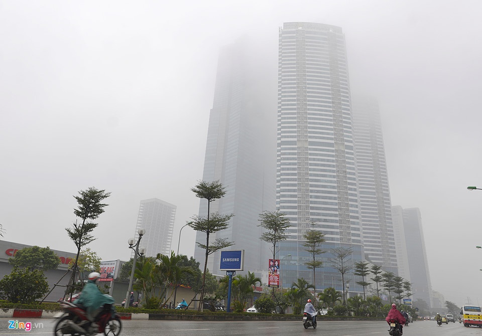 Suong mu day dac o Ha Noi anh 1