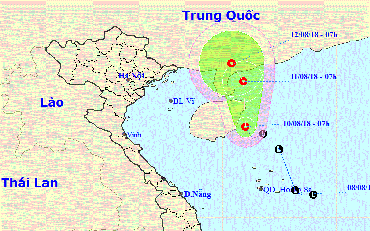 Vung ap thap tren Bien Dong manh len thanh ap thap nhiet doi hinh anh