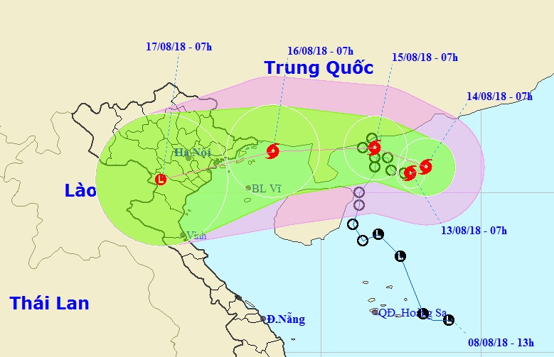 Bao so 4 - Bebinca sap vao vinh Bac Bo, mien Bac mua lon hinh anh