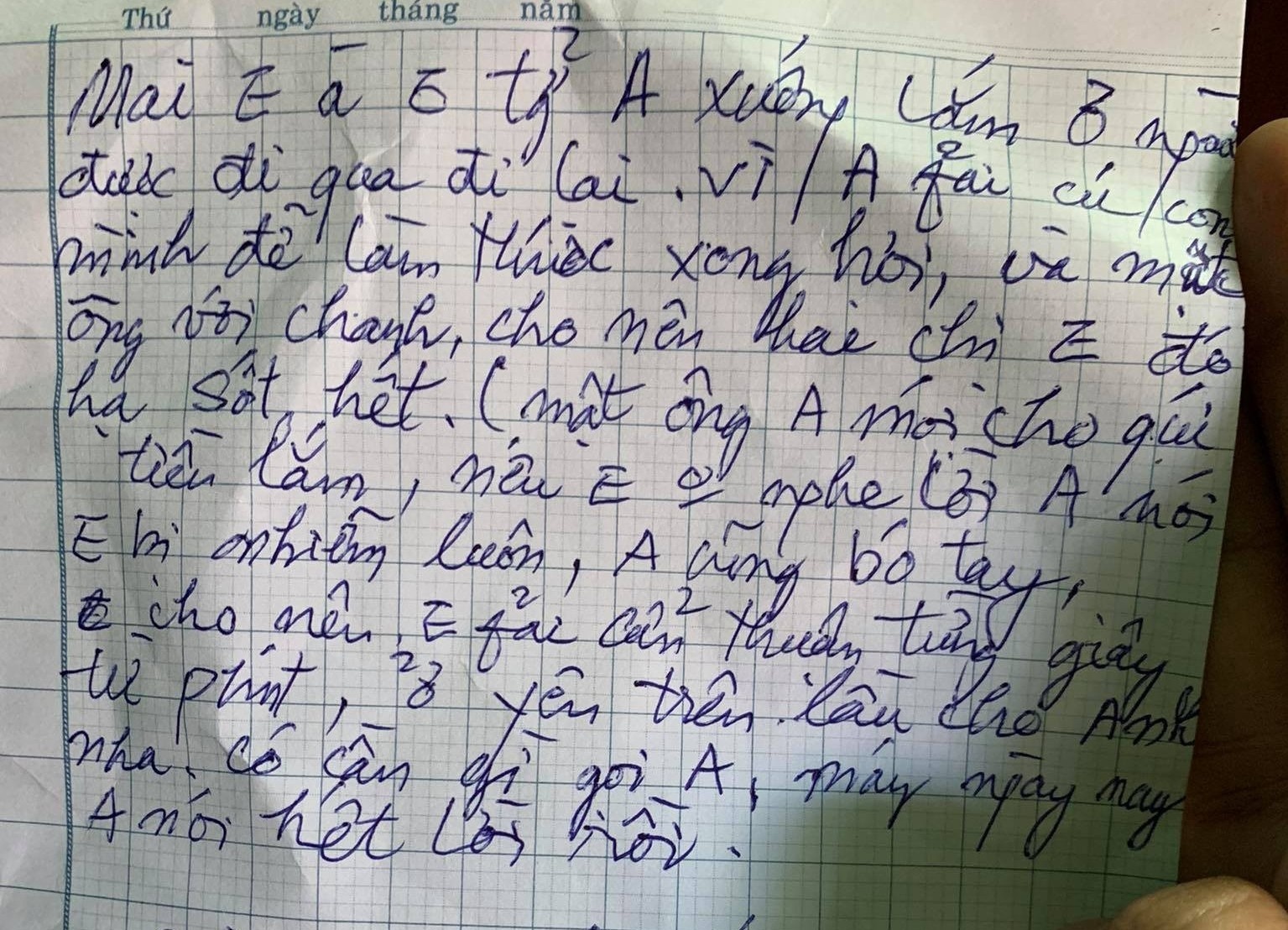 Thu chong gui vo truoc khi di cach ly: 'Em khong nghe loi, anh bo tay' hinh anh